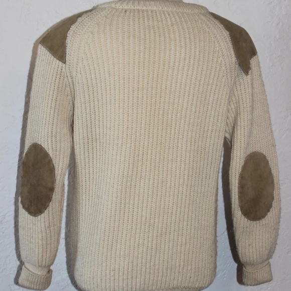 Vintage 1960 Wool Sweater Suede Patch - Picture 2 of 5